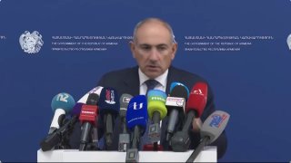 Премьер-министр Армении Никол Пашинян выступает с заявлением о национализации Араратцемента, Тавушская область