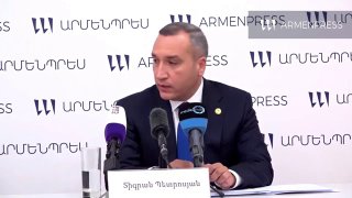 Тигран Петросян на пресс-конференции о экспорте рыбы в ЕС из Тавушской области